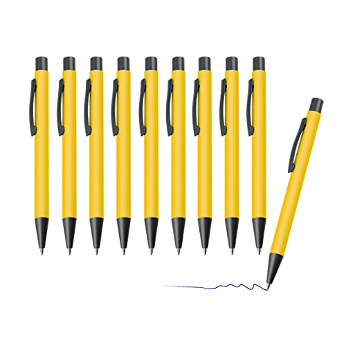 sin4sey 10er Set Kugelschreiber matt - klassischer Kuli in lebendigen Trendfarben (Gelb) von sin4sey