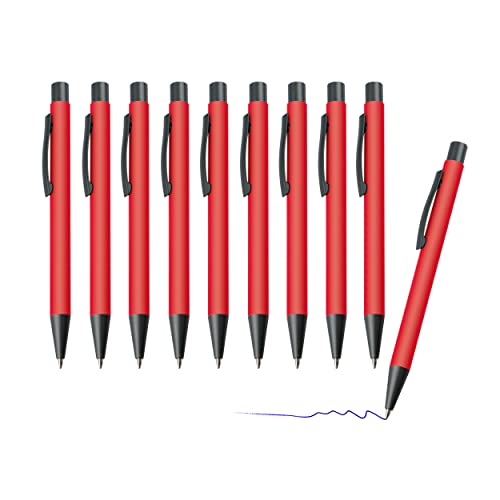 sin4sey 10er Set Kugelschreiber matt - klassischer Kuli in lebendigen Trendfarben (Rot) von sin4sey