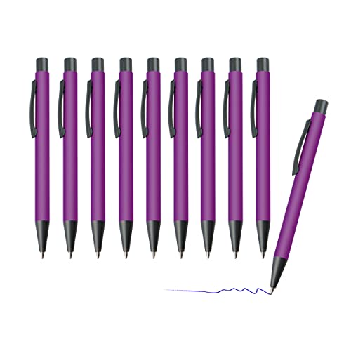 sin4sey 10er Set Kugelschreiber matt - klassischer Kuli in lebendigen Trendfarben (Violett) von sin4sey
