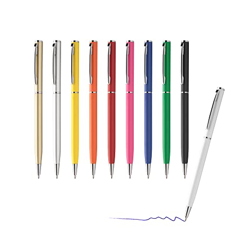 sin4sey 10er Set Kugelschreiber - schlankes Design - edler Aluminium Kugelschreiber (Farben-Mix) von sin4sey