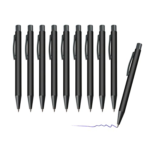 sin4sey 10er Set Kugelschreiber matt - klassischer Kuli in lebendigen Trendfarben (Schwarz) von sin4sey