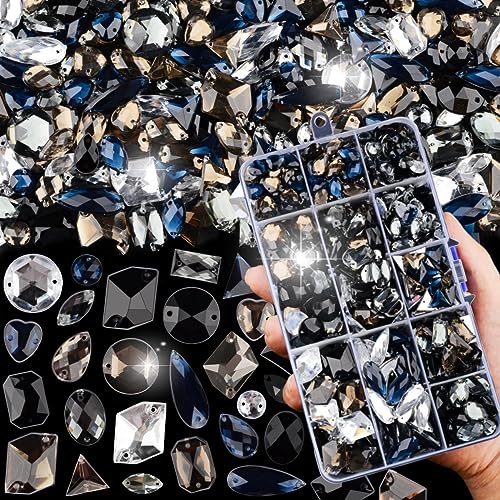 Sinyanail Acryl-Strasssteine, groß, zum Aufnähen, Kristall-Edelsteine, Diamantstein, 2 Löcher, flache Rückseite, Strasssteine für Schmuck, Kleidung, Schuhe, Taschen, Kostüme, 650 Stück (weiß-schwarzes Sinyanail Acryl-Strasssteine, groß, zum Aufnähen, Kristall-Edelsteine, Diamantstein, 2 Löcher, flache Rückseite, Strasssteine für Schmuck, Kleidung, Schuhe, Taschen, Kostüme, 650 Stück (weiß-schwarzes von sinyanail