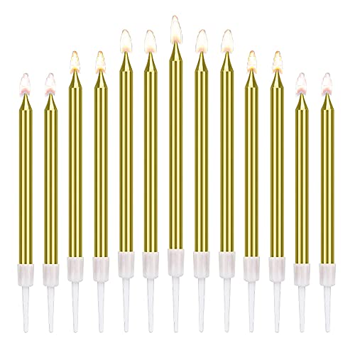 50 Stück, Geburtstagskerzen mit Kerzenhalter, zum Dekorieren von Kuchen, Gold Happy Birthday Kuchenkerzen 50 Stück, Geburtstagskerzen mit Kerzenhalter, zum Dekorieren von Kuchen, Gold Happy Birthday Kuchenkerzen von sinzau