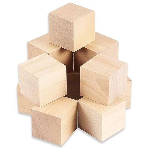 Holz Würfel, 12 Stück 5cm Bastelwürfel, Blanko Würfel Bastel Holz, Holzwürfel Blanko, Bastelmaterial Holz, für Deko zum DIY Basteln Malen DIY Handwerk Dekoration von sinzau