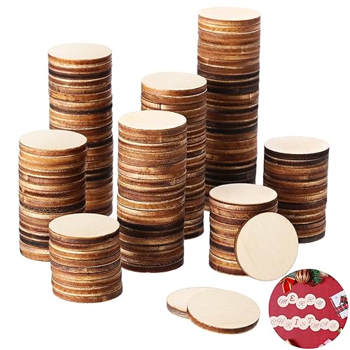 Holzscheiben, Runde Holzscheibe, für Dekoration, Untersetzer, Handwerke, Bemalen, DIY (Kreisförmig, 2CM-200PACK) von sinzau