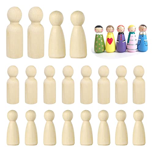 sinzau Holzfiguren, 20 Stück DIY Holzfiguren Puppen, 6,2/5,8 cm Holzfiguren zum Bemalen 2 Stile, Kleine Holzfiguren, für Hochzeiten, Geburtstage und Partys sinzau Holzfiguren, 20 Stück DIY Holzfiguren Puppen, 6,2/5,8 cm Holzfiguren zum Bemalen 2 Stile, Kleine Holzfiguren, für Hochzeiten, Geburtstage und Partys von sinzau