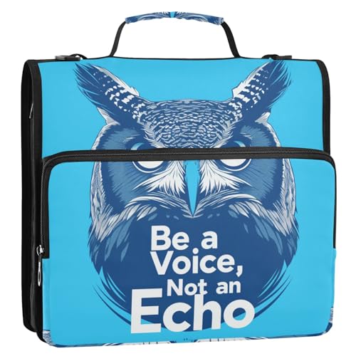 Be A Voice Ringbuch mit 3 Ringen, mit extra Taschen mit Griff und abnehmbarem Schultergurt, tragbar, Portfolio für Schule und Büro von siphylline