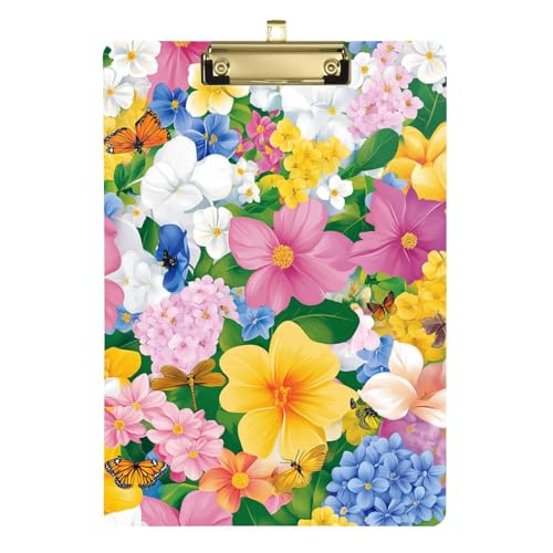 Beauty Spring Flowers Klemmbrett, Mappe, wasserdicht, für Lehrer, Muss für Klassenzimmer, Grundschule, Größe 22,9 x 30,5 cm von siphylline