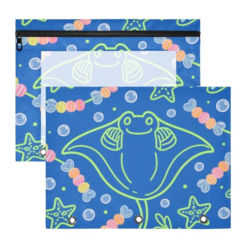 Binder-Bleistiftbeutel, bezaubernder Kunststoff-Aktenordner für 3 Ringe, 2 Stück, Lehrerklasse, Ozean, Tier, Seestern, Grau Binder-Bleistiftbeutel, bezaubernder Kunststoff-Aktenordner für 3 Ringe, 2 Stück, Lehrerklasse, Ozean, Tier, Seestern, Grau von siphylline