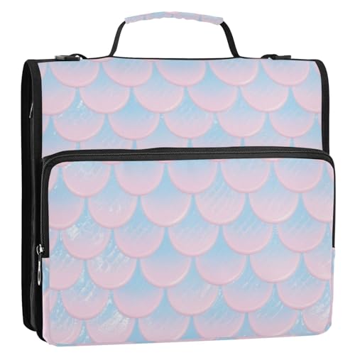 Blaue und pinke Traumwaage, 3,8 cm, 3 Ringe, Schul-Reißverschluss, Ordner mit Schultergurt und Griff, mehrere Taschen, Dokumenten-Organizer für Mittelschüler Blaue und pinke Traumwaage, 3,8 cm, 3 Ringe, Schul-Reißverschluss, Ordner mit Schultergurt und Griff, mehrere Taschen, Dokumenten-Organizer für Mittelschüler von siphylline