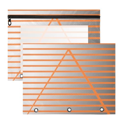 Bleistiftetui, 3 Löcher, Kunststoff, Ordner für A4-Papier, Briefe, 2 Stück, Studenten, Kunstbedarf, Aufbewahrung, abstrakte Kunstlinien, Dreieck, Orange, Grau Bleistiftetui, 3 Löcher, Kunststoff, Ordner für A4-Papier, Briefe, 2 Stück, Studenten, Kunstbedarf, Aufbewahrung, abstrakte Kunstlinien, Dreieck, Orange, Grau von siphylline