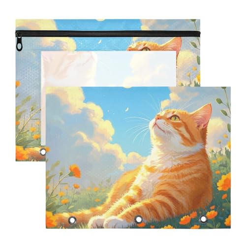 Bleistiftetui, stabil, 3 Locher für 3 Ringe, Ordner, 2 Stück, Lehrer, Büro, Kunst, Ölgemälde, blaue Katze Bleistiftetui, stabil, 3 Locher für 3 Ringe, Ordner, 2 Stück, Lehrer, Büro, Kunst, Ölgemälde, blaue Katze von siphylline