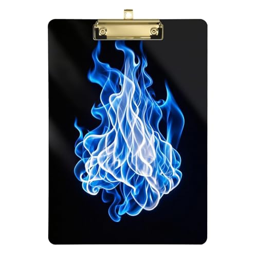 Blue Fire Wunderschönes Klemmbrett aus Acryl, niedlich, für Fußball, Softball, Coaching, Größe 22,9 x 30,5 cm von siphylline