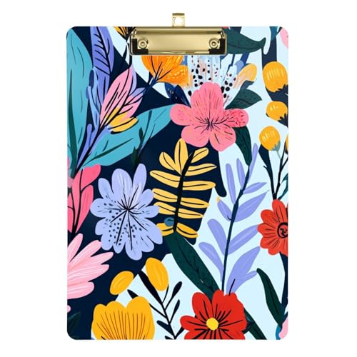 Botanische Illustration, buntes Klemmbrett, Notizblock, Kunststoff, für Polizei, Büro, Krankenschwester, Fußball, Trainer, Größe 22,9 x 30,5 cm Botanische Illustration, buntes Klemmbrett, Notizblock, Kunststoff, für Polizei, Büro, Krankenschwester, Fußball, Trainer, Größe 22,9 x 30,5 cm von siphylline