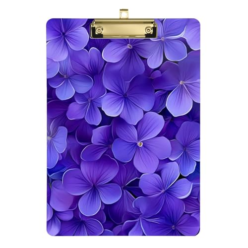 Brunswick Kunststoff-Klemmbrett, transparent, für 5. Klasse, für Lehrer, Größe 22,9 x 30,5 cm, Violett von siphylline