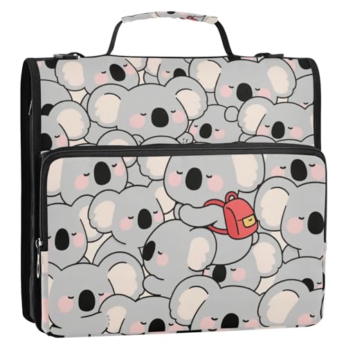 Büroordner mit Griff und abnehmbarem Schultergurt, 3,8 cm, Koala-Grau, 3,8 cm, geeignet für Mittelschule von siphylline