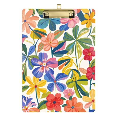 Bunte Sommer-Hawaii-Blumen, Klemmbrett, Kunst-Display, Hartplatte für Lehrer, Muss für Klassenzimmer, Grundschule, Größe 22,9 x 30,5 cm von siphylline