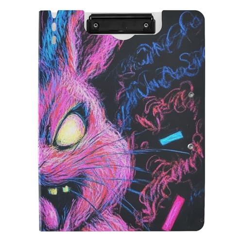 Clipboard Faltbares Böses Kaninchen Lila Kunst A4 Clipfolio Doppelte Metallclips Stifthalter Still-Clipboard mit Abdeckung von siphylline