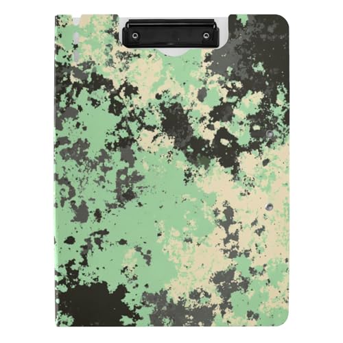 Clipboards Klappbare Klemmbretter Grün Schwarz Meliert Muster A4 Clipfolio Doppel Metall Clips Stifthalter Schule Klemmbrett mit Abdeckung von siphylline