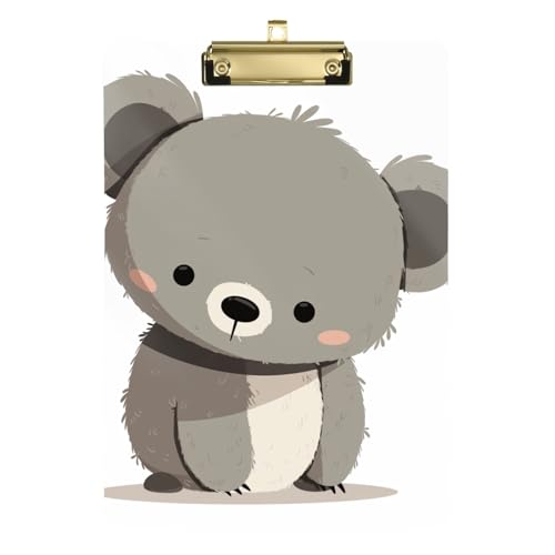 Dekoratives Klemmbrett mit niedlichem grauem Koala-Cartoon-Motiv, Standard-Loch, für Schüler, Mädchen, Kinder, Lehrer, Klemmbrett, Größe 22,9 x 30,5 cm Dekoratives Klemmbrett mit niedlichem grauem Koala-Cartoon-Motiv, Standard-Loch, für Schüler, Mädchen, Kinder, Lehrer, Klemmbrett, Größe 22,9 x 30,5 cm von siphylline