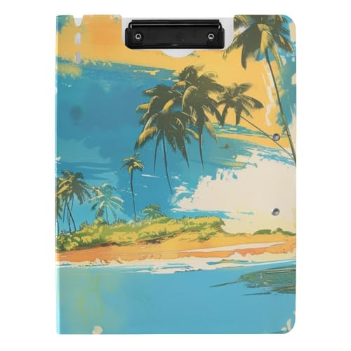 Faltbare Klemmbretter Blau und Meergrün Bäume A4 Clipfolio Doppelclips Stifthalter Still-Clipboard mit festem Einband von siphylline
