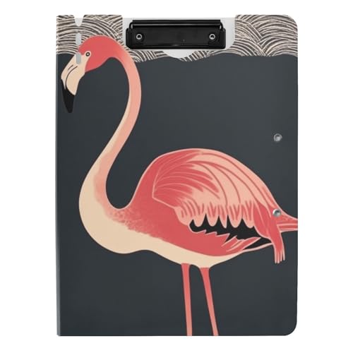 Faltbare Klemmbretter Flamingo Japanischer Stil Rot A4 Klemmbrett Folio Horizontal und Vertikal Doppelclips Büro Klemmbrett mit Hardcover von siphylline