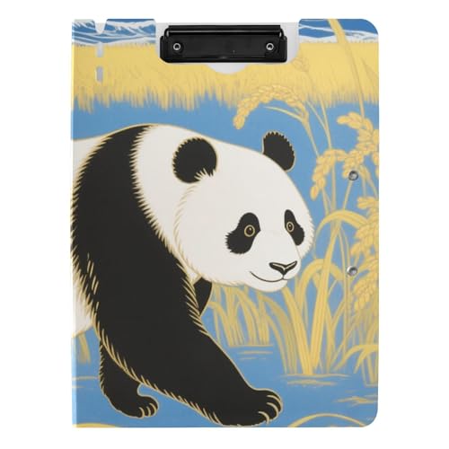 Faltbare Klemmbretter Golden Crops Panda A4 Klemmbrett Binderfolio Horizontal und Vertikal Doppelclips Still-Clipboard mit Abdeckung von siphylline