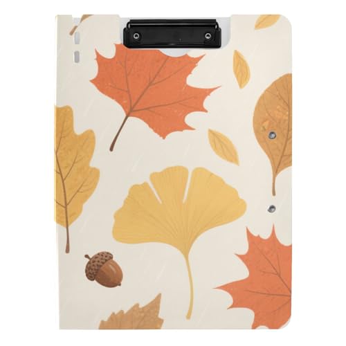 Faltbares Klemmbrett, einfaches Herbstblätter, A4-Klemmbrett, Folio-Ordner, horizontale und vertikale Doppel-Clips, Schul-Klemmbrett mit Abdeckung von siphylline