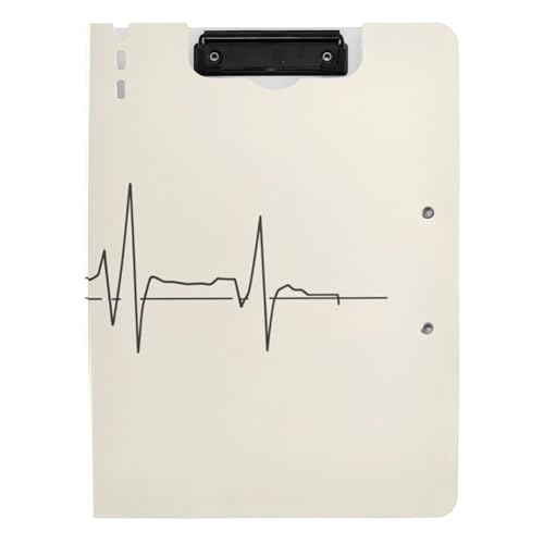 Faltbares Klemmbrett Ärzte Elektrokardiogramm A4 Klemmbrett mit Ordner Doppelte Metallclips Stifthalter Still-Clipboard mit Abdeckung von siphylline