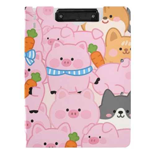 Faltbares Klemmbrett Cartoon süßes Schwein rosa A4 Klemmbrett mit Ordner doppelte Metallclips Stifthalter Büro Klemmbrett mit festem Einband Faltbares Klemmbrett Cartoon süßes Schwein rosa A4 Klemmbrett mit Ordner doppelte Metallclips Stifthalter Büro Klemmbrett mit festem Einband von siphylline
