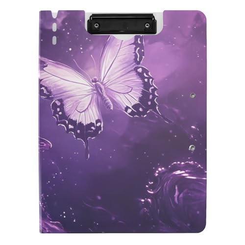 Faltbares Klemmbrett Lila Flying Butterfly A4 Klemmbrett mit Ordner Horizontal und Vertikal Doppelclips Still-Klemmbrett mit Abdeckung Faltbares Klemmbrett Lila Flying Butterfly A4 Klemmbrett mit Ordner Horizontal und Vertikal Doppelclips Still-Klemmbrett mit Abdeckung von siphylline