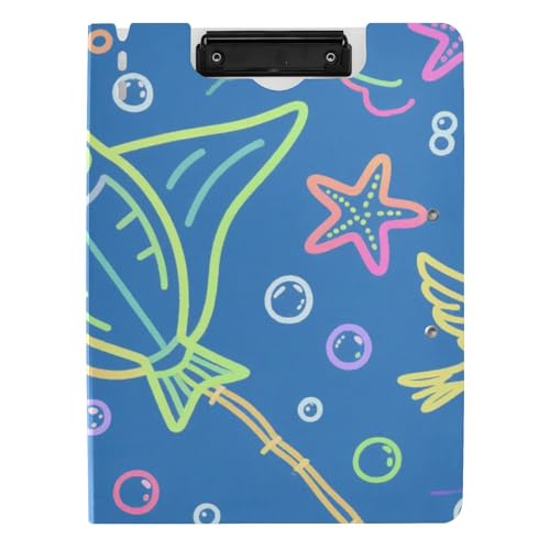Faltbares Klemmbrett Ozean Tier Manta Ray Seestern Regenbogen A4 Klemmbrett mit Ordner Horizontal und Vertikal Doppelclips Schule Klemmbrett mit Abdeckung Faltbares Klemmbrett Ozean Tier Manta Ray Seestern Regenbogen A4 Klemmbrett mit Ordner Horizontal und Vertikal Doppelclips Schule Klemmbrett mit Abdeckung von siphylline