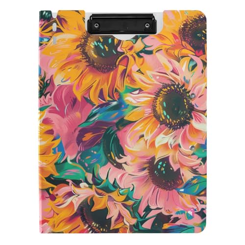 Faltbares Klemmbrett Sonnenblume Rose Gold A4 Klemmbrett Padfolio Horizontal und Vertikal Doppelclips Still-Clipboard mit festem Einband Faltbares Klemmbrett Sonnenblume Rose Gold A4 Klemmbrett Padfolio Horizontal und Vertikal Doppelclips Still-Clipboard mit festem Einband von siphylline