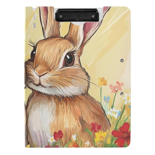 Faltbares Klemmbrett mit Aufbewahrung Mr & Mrs Rabbits A4 Klemmbrett Binderfolio Horizontal und Vertikal Doppelclips Büro Klemmbrett mit Abdeckung von siphylline