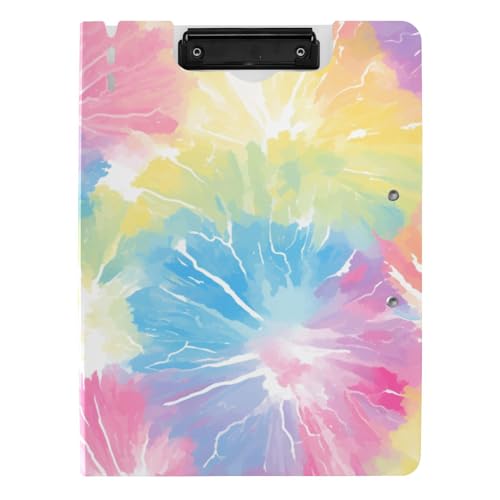 Faltbares Klemmbrett mit lebhaften Batikfarben, Explosions-Design, A4-Klemmbrett mit Ordner, doppelte Metall-Clips, Stifthalter, Still-Clipboard mit Abdeckung von siphylline