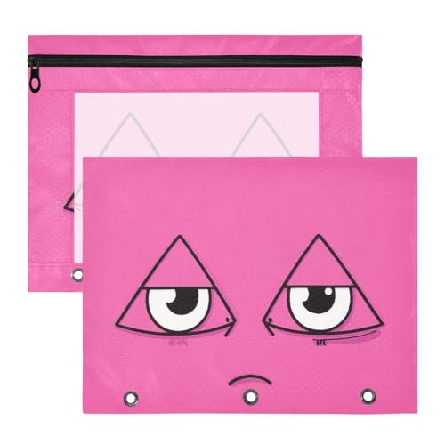 Federmäppchen, Mehrzweck-Kunststoff-Aktenordner für 3 Ringe, 2 Stück, Studenten, Klasse, Cartoon, niedliche große Augen, Rosa Federmäppchen, Mehrzweck-Kunststoff-Aktenordner für 3 Ringe, 2 Stück, Studenten, Klasse, Cartoon, niedliche große Augen, Rosa von siphylline