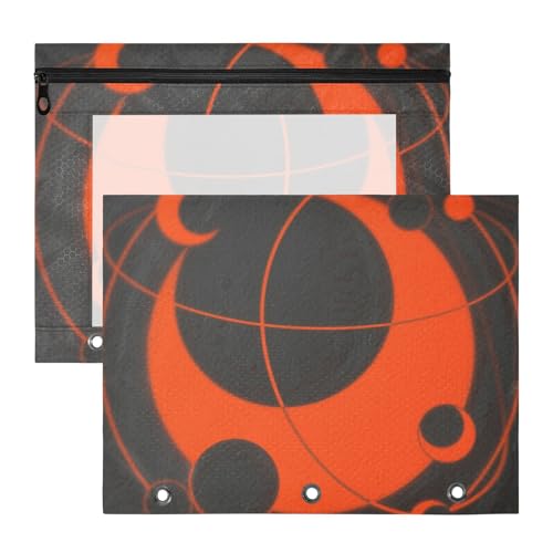 Federmäppchen mit glatten Reißverschlüssen, Kunststoff-Aktenordner für A4-Papier, Briefe, 2 Stück, Studenten, Büro, abstrakte Kunst, Rot, Mond, Schwarz Federmäppchen mit glatten Reißverschlüssen, Kunststoff-Aktenordner für A4-Papier, Briefe, 2 Stück, Studenten, Büro, abstrakte Kunst, Rot, Mond, Schwarz von siphylline