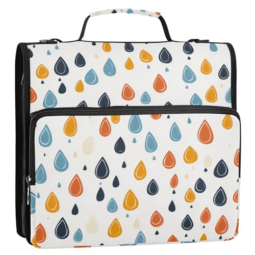 Funny Simple Rain 3,8 cm 3 Ringe Reißverschluss Ordner mit Gurt wasserdichte Dokumententasche für Büro Schule Funny Simple Rain 3,8 cm 3 Ringe Reißverschluss Ordner mit Gurt wasserdichte Dokumententasche für Büro Schule von siphylline