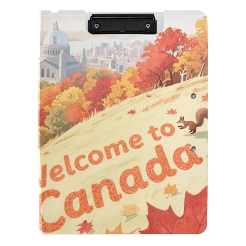 Gefaltetes Klemmbrett "Welcome to Canada Scenery Culture", A4, Klemmbrett, Folio, zwei Metall-Clips, Stifthalter, Büro-Klemmbrett mit Abdeckung von siphylline