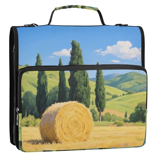 Gelber Herbst-Weizenfelder, 3 Ringe, 3,8 cm, Ordner, Reißverschluss mit Schultergurt, leicht zu transportieren, Dokumentenmappe, Organizer für die Schule Gelber Herbst-Weizenfelder, 3 Ringe, 3,8 cm, Ordner, Reißverschluss mit Schultergurt, leicht zu transportieren, Dokumentenmappe, Organizer für die Schule von siphylline