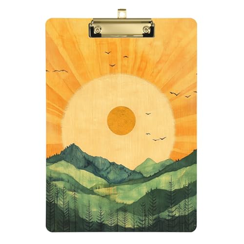 Golden Sunshine Green Mountain Klemmbrett, wasserdicht, für Fußball, Softball, Coaching, Größe 22,9 x 30,5 cm von siphylline