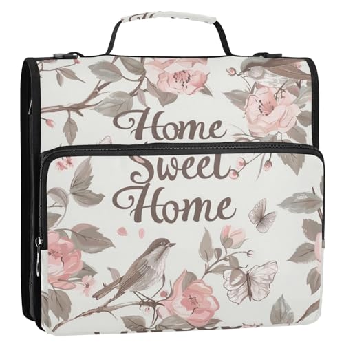 Home Sweet Home Blumenvogel Pfirsich 3,8 cm 3-Ringe Büroordner Organizer mit Gurt, wasserdicht, Schulordner, Organizer für Mittelschüler Home Sweet Home Blumenvogel Pfirsich 3,8 cm 3-Ringe Büroordner Organizer mit Gurt, wasserdicht, Schulordner, Organizer für Mittelschüler von siphylline