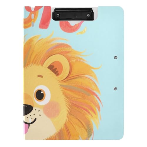 Klappbares Klemmbrett "Just A Girl Who Loves Lion", A4, Clipfolio, zwei Metall-Clips, Stifthalter, Büro-Klemmbrett mit Abdeckung von siphylline
