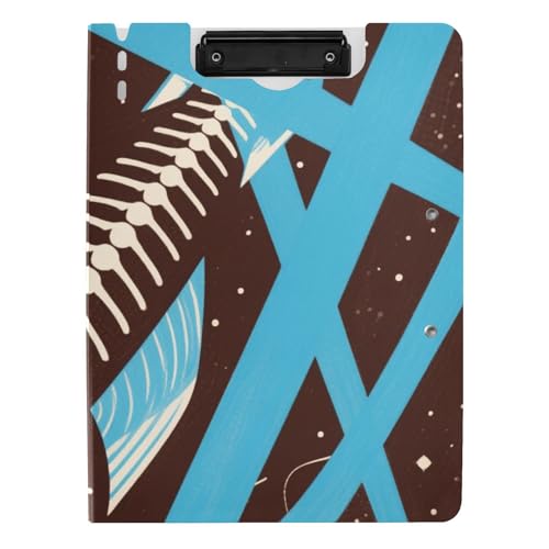 Klemmbrett Abstrakte Kunst Fischgrätenblau Schwarz A4 Klemmbrett Folio Horizontal und Vertikal Doppelclips Still-Clipboard mit Abdeckung von siphylline