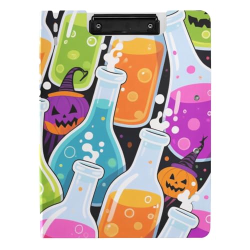 Klemmbrett Faltbares Happy Halloween Magic Potion A4 Klemmbrett mit Binder Zwei Metallclips Stifthalter Schule Klemmbrett mit Abdeckung von siphylline