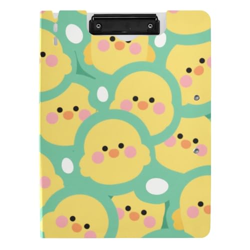 Klemmbrett-Mappe, Cartoon-Design, niedliches Huhn, Gelb-Grün, A4-Klemmbrett, Folio, horizontale und vertikale Doppel-Clips, Still-Clipboard mit Abdeckung Klemmbrett-Mappe, Cartoon-Design, niedliches Huhn, Gelb-Grün, A4-Klemmbrett, Folio, horizontale und vertikale Doppel-Clips, Still-Clipboard mit Abdeckung von siphylline