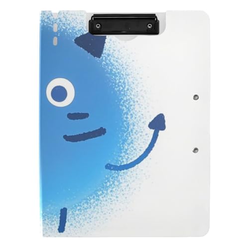 Klemmbrett Ordner Cartoon Cute Blue Monster A4 Klemmbrett mit Padfolio Horizontal und Vertikal Doppelclips Schule Klemmbrett mit Abdeckung von siphylline
