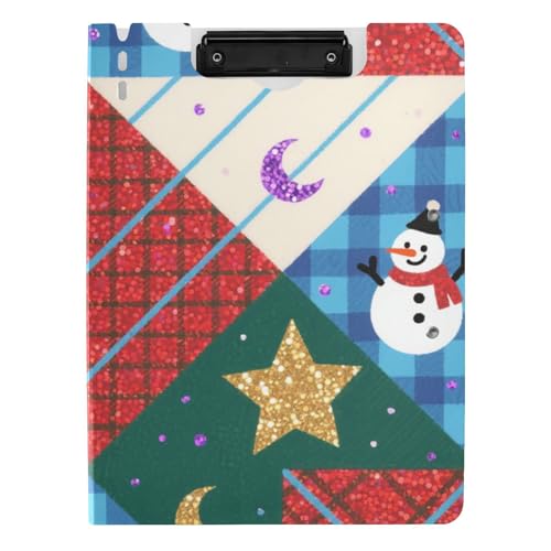 Klemmbrett Ordner Weihnachten Glitzer Schneemänner Rot A4 Clipfolio Horizontal und Vertikal Doppelclips Büro Klemmbrett mit Abdeckung von siphylline