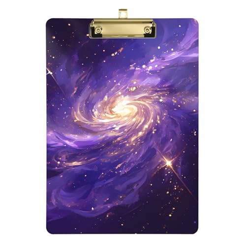 Klemmbrett für Damen, Kunststoff, für Polizei, Büro, Krankenschwester, Fußball, Trainer, Größe 22,9 x 30,5 cm, Violett / Gold Klemmbrett für Damen, Kunststoff, für Polizei, Büro, Krankenschwester, Fußball, Trainer, Größe 22,9 x 30,5 cm, Violett / Gold von siphylline