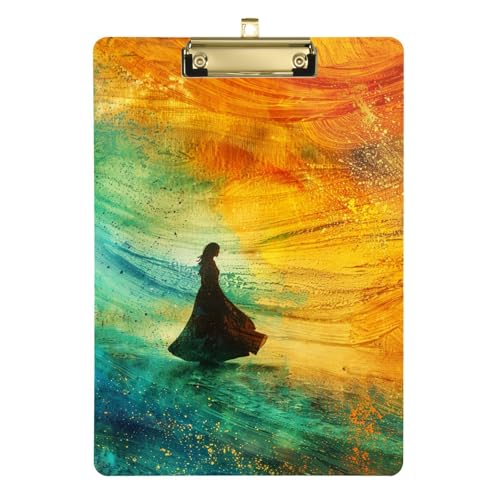 Klemmbrett für Damen, wirbelnde Farben, Ölgemälde, für Schule, Hartboard für Softball-Trainer, Klemmbrett, Lehrer, Größe 22,9 x 30,5 cm Klemmbrett für Damen, wirbelnde Farben, Ölgemälde, für Schule, Hartboard für Softball-Trainer, Klemmbrett, Lehrer, Größe 22,9 x 30,5 cm von siphylline